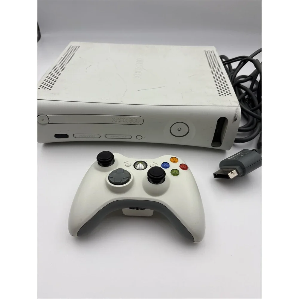 Microsoft Xbox 360 White Console Bundle Controller 16GB HDMI Tested Working